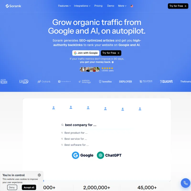 Sorank product website